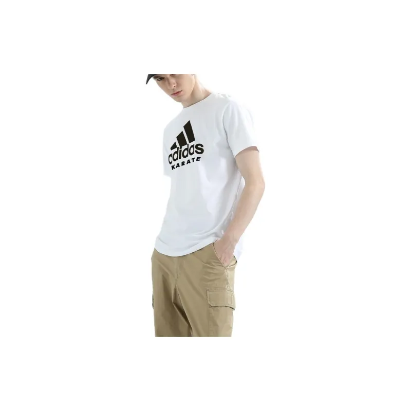 Adidas T Shirts Men White With Black Logo-4