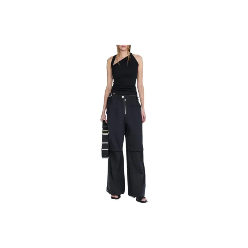 DION LEE SS24 SAFETY SLIDER RIB TANK Top Unisex Black-2