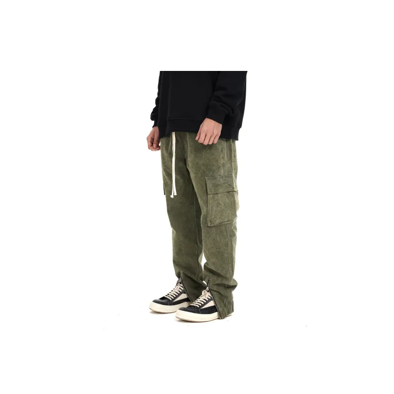 Askyurself Casual Pants Unisex Green-3