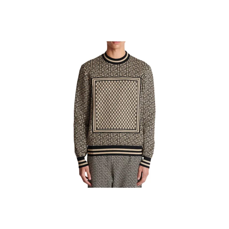 BALMAIN Mini Monogram Crewneck Sweater-4