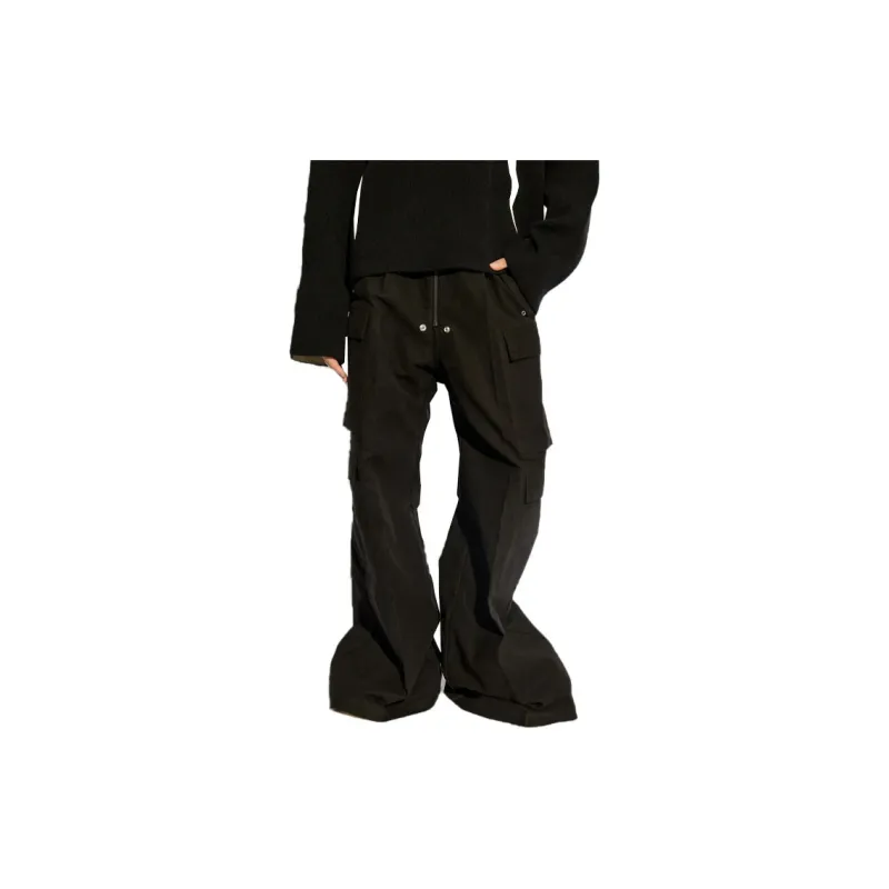 RICK OWENS Wide Leg Drawstring Cargo Pants-1