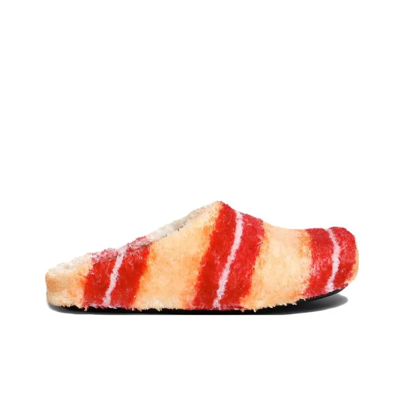 MARNI Rubber Sole Odor Resistant Closed Toe Slippers Men's Red Beige-1