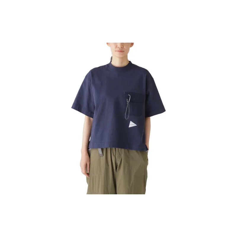 And Wander FW24 T Shirt Unisex Marine Blue-2