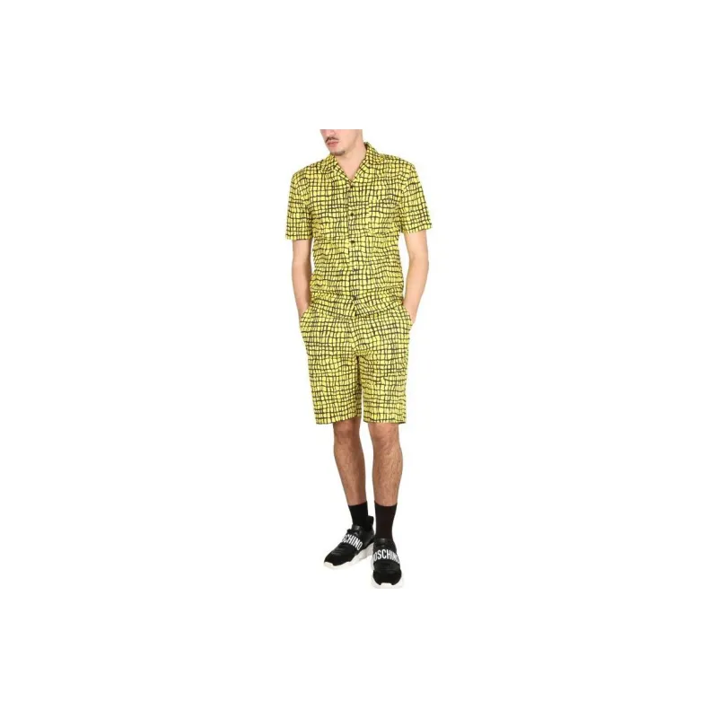 MOSCHINO Warped Grid Shorts-1