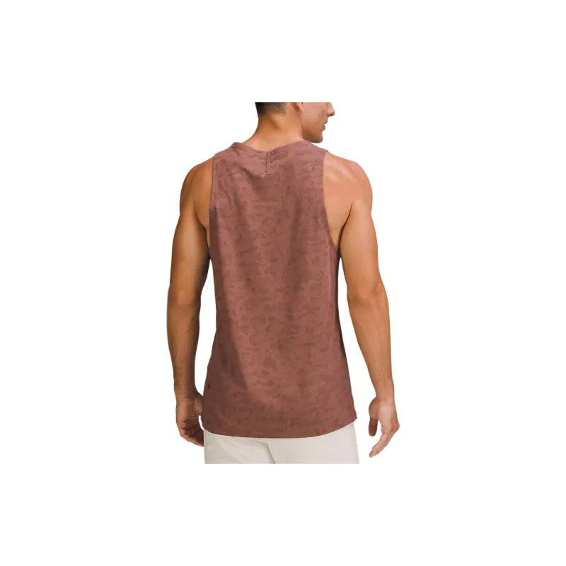Lululemon Textured Train Tank Tops Men's Camouflage Smoky Yellow Jade Graphite Gray-3