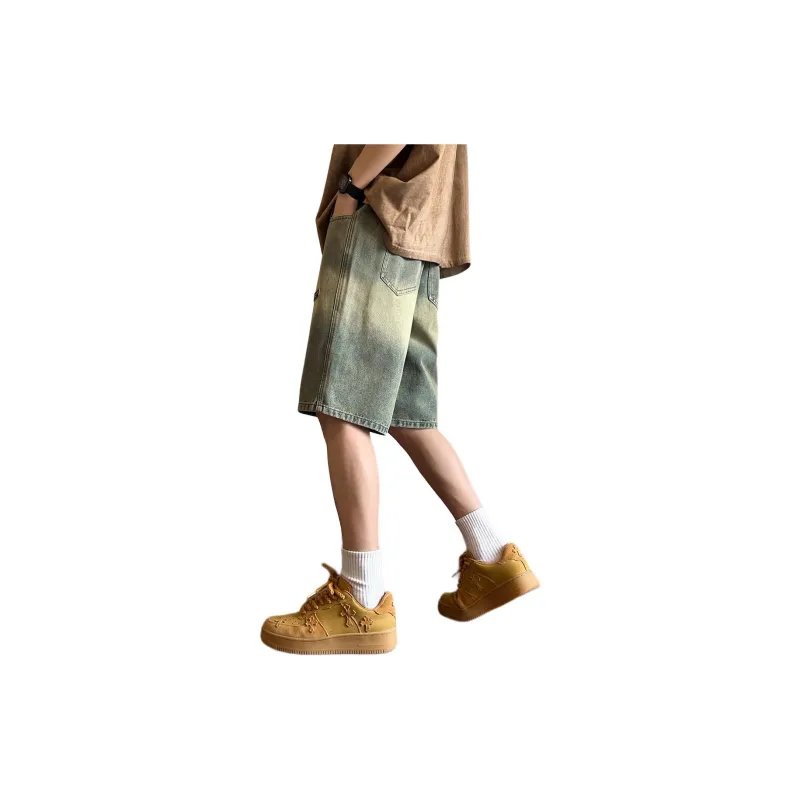 Tonlion Denim Shorts Men's Yellow Mud-1
