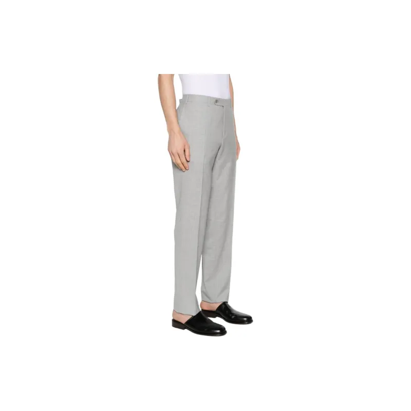Canali Tapered-leg Wool Tailored Trousers-3