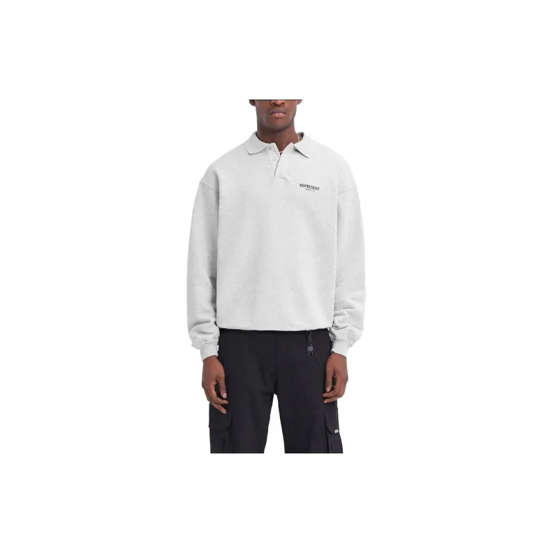 REPRESENT Owners Club Long Sleeve Polo Sweater-5