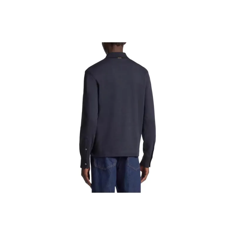 Zegna FW23 Polo Shirt Men's Marine Blue-2