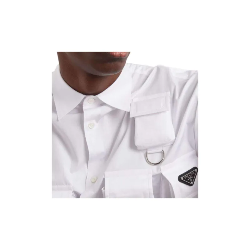 PRADA Multiple-pocket Cotton Shirt-3
