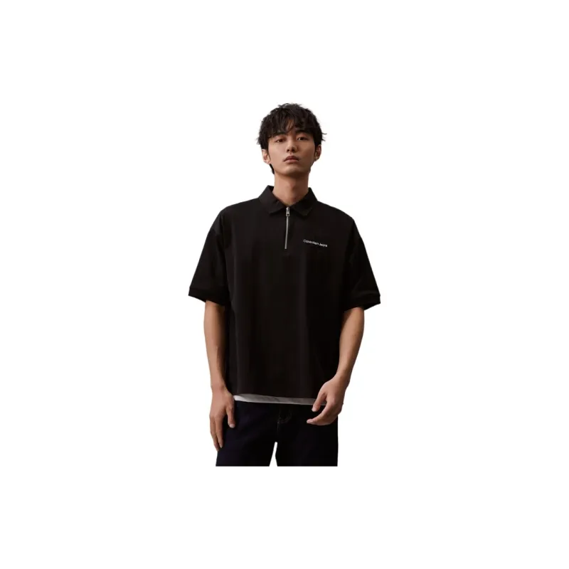CALVIN KLEIN SS24 Series Polo Shirt Men's Space Black-2