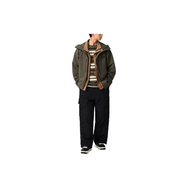 LiNing Sports Trend Series Trench Coat Men Green Mud-2