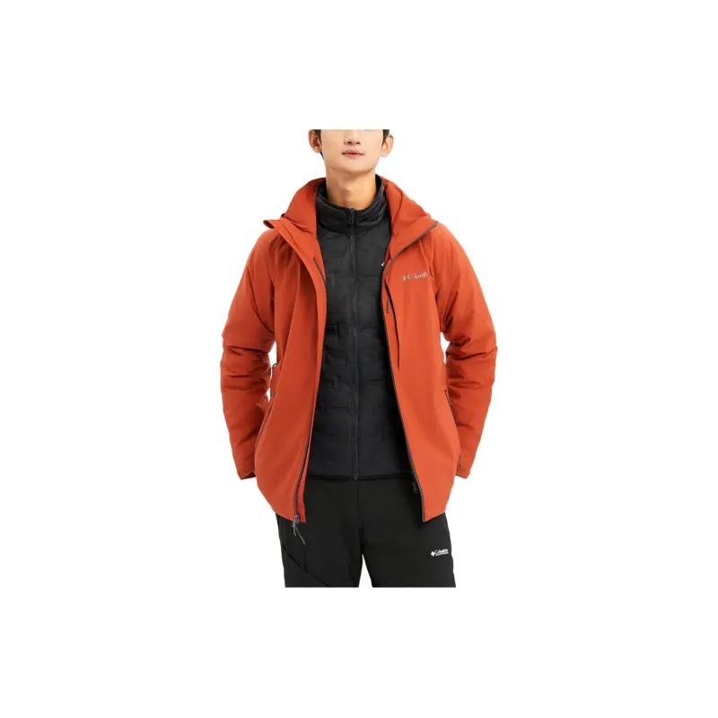 Columbia Waterproof And Warm Windbreaker Jacket Men's Dark Night Red-5