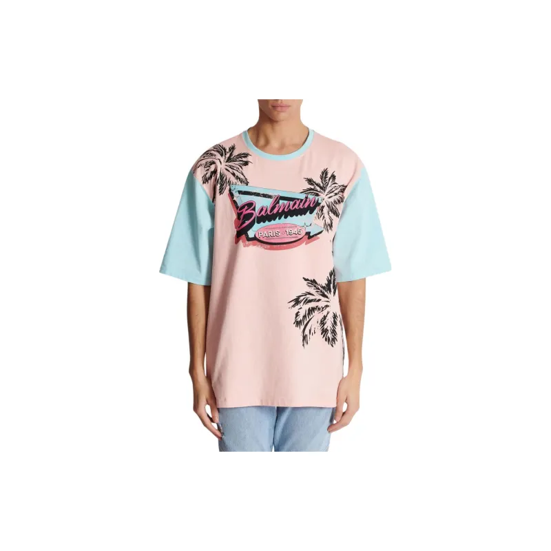 BALMAIN Miami Printed Loose T Shirt-2
