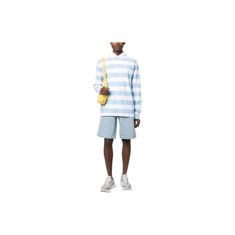 DROLE DE MONSIEUR Long Sleeved Striped Polo Shirt-2