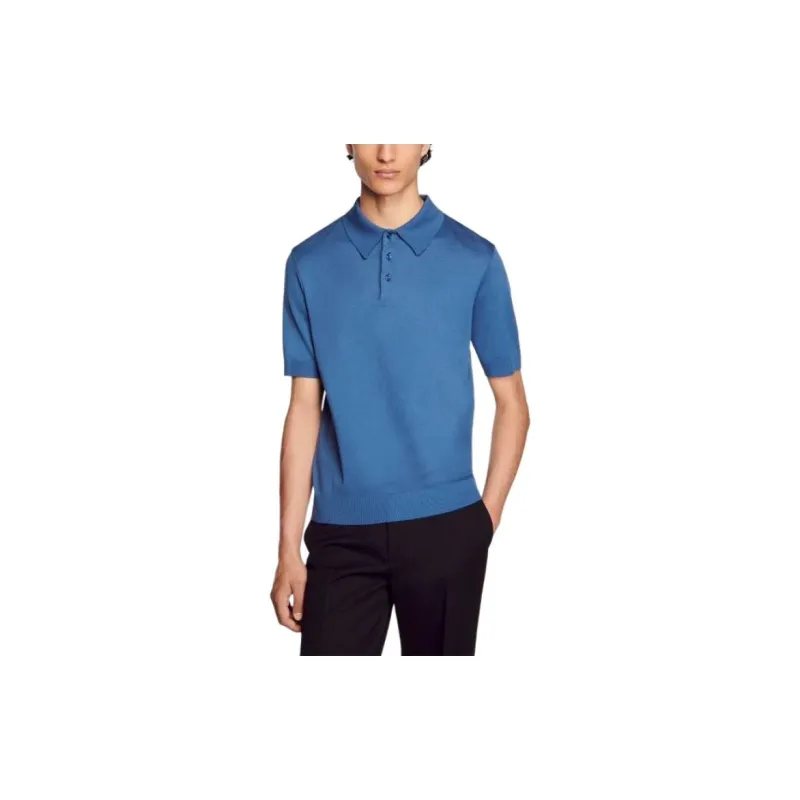 Sandro Mavi Polo Yaka T-shirt Polo Shirt Men's Blue-1