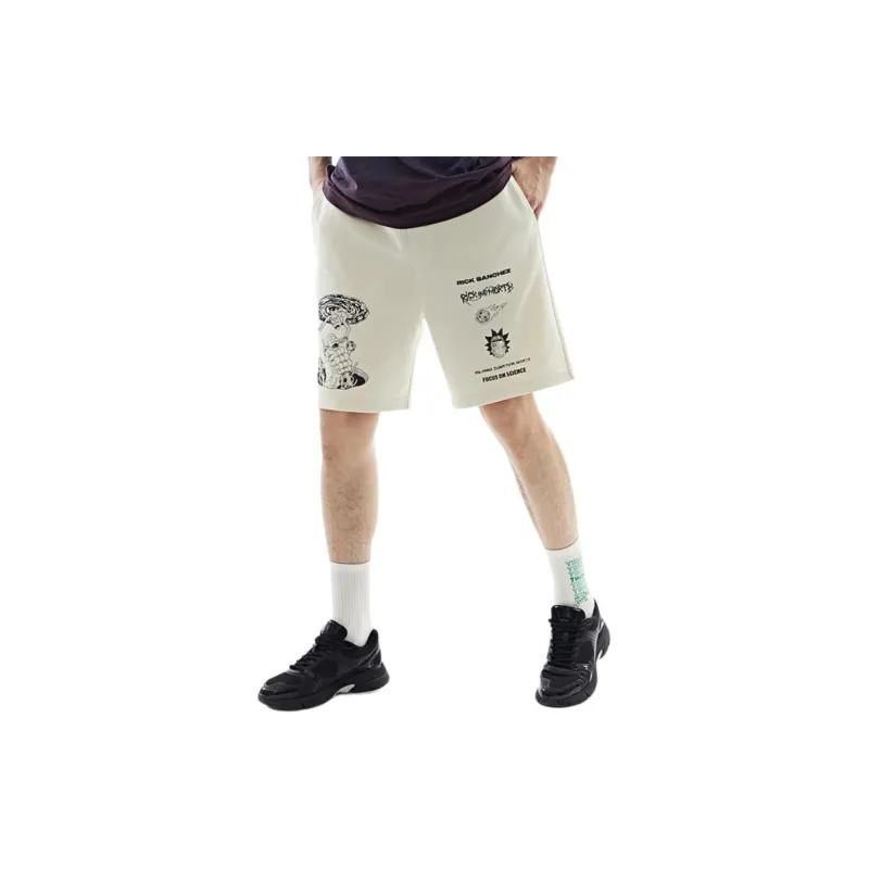 H&M Casual Shorts Men's White/Rick And Morty-2