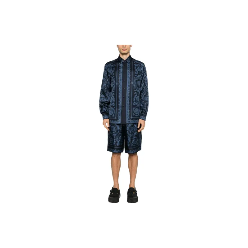 VERSACE Barroco-Printed Button-Up Shirt-2