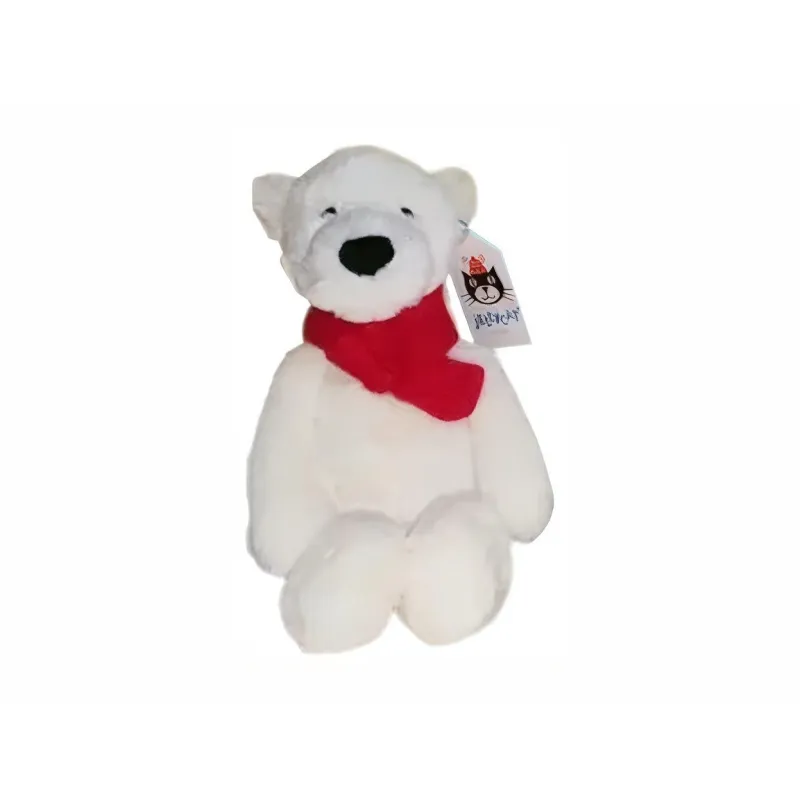 JELLYCAT Christmas Series Red Scarf Polar Bear Dolls Plush Doll 18cm/31cm Height-1
