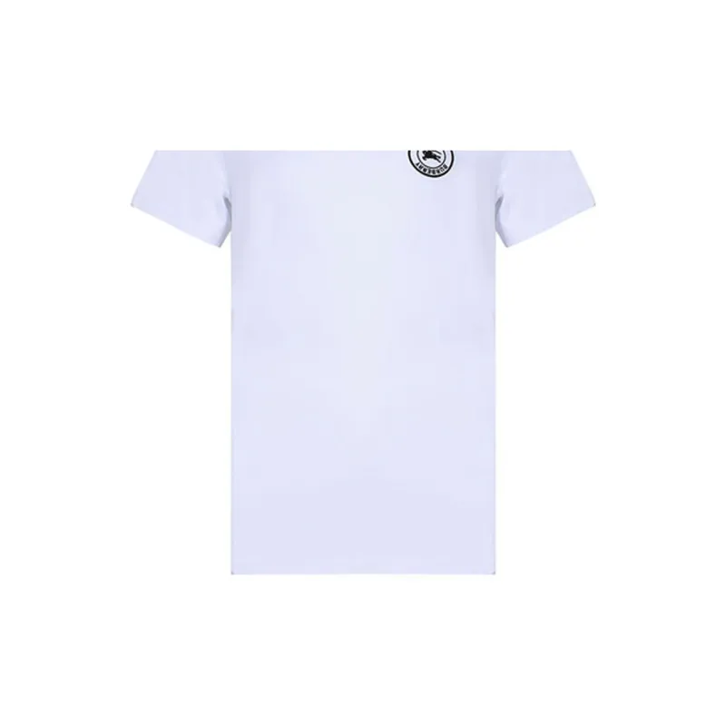 Burberry Embroidered Logo Cotton T shirt-5