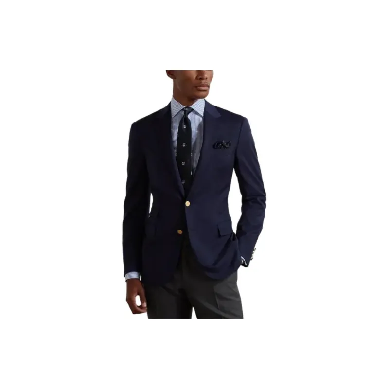 Polo Ralph Lauren Gregory Hand-Tailored Wool Serge Blazer Business Suit Men's Dark Blue-2