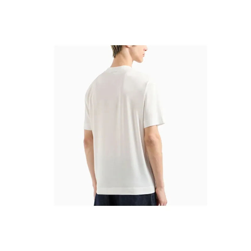EMPORIO ARMANI Lyocell blend Jersey T shirt With Embroidery And Lettering Print-2