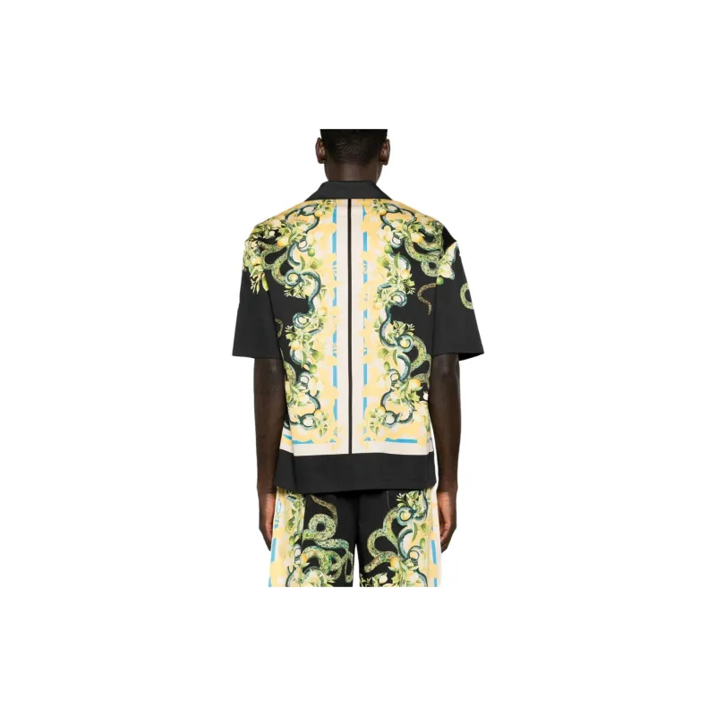 Roberto Cavalli Lemon And Snake print Bowling Shirt-2
