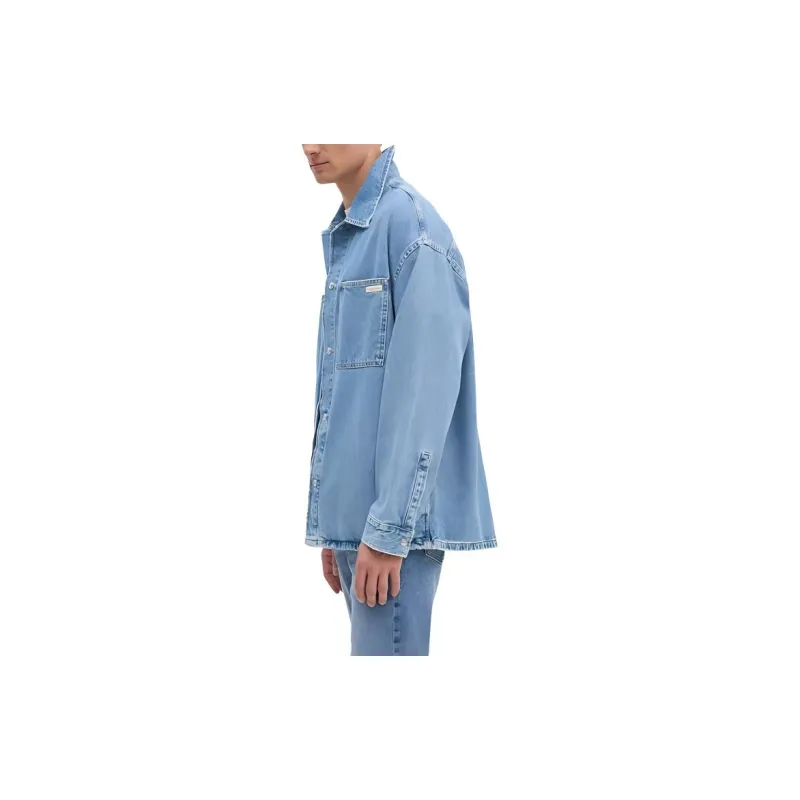 Calvin Klein Denim Series Shirts Men Light Blue-1