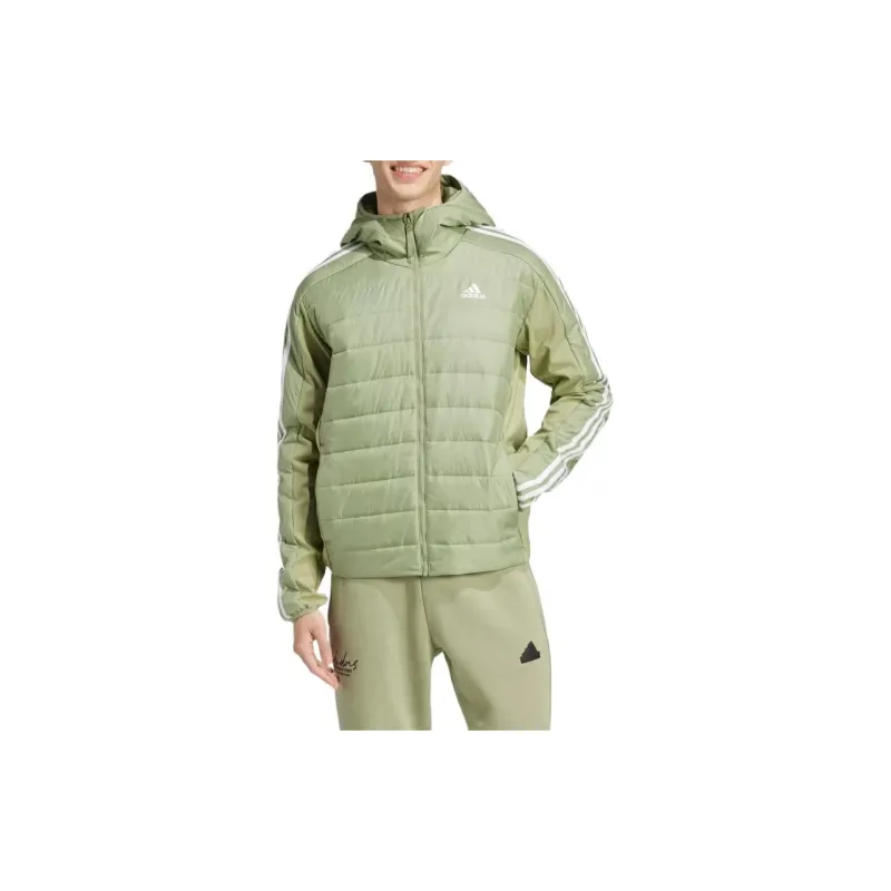 Adidas Free Shipping With AdiClub Essentials 3-Stripes Insulated Hooded Hybrid Jacket-2