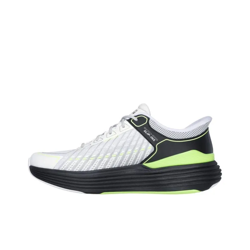 Skechers Slip Ins Slip Resistant Low Top Running Shoes Men's White Black-1