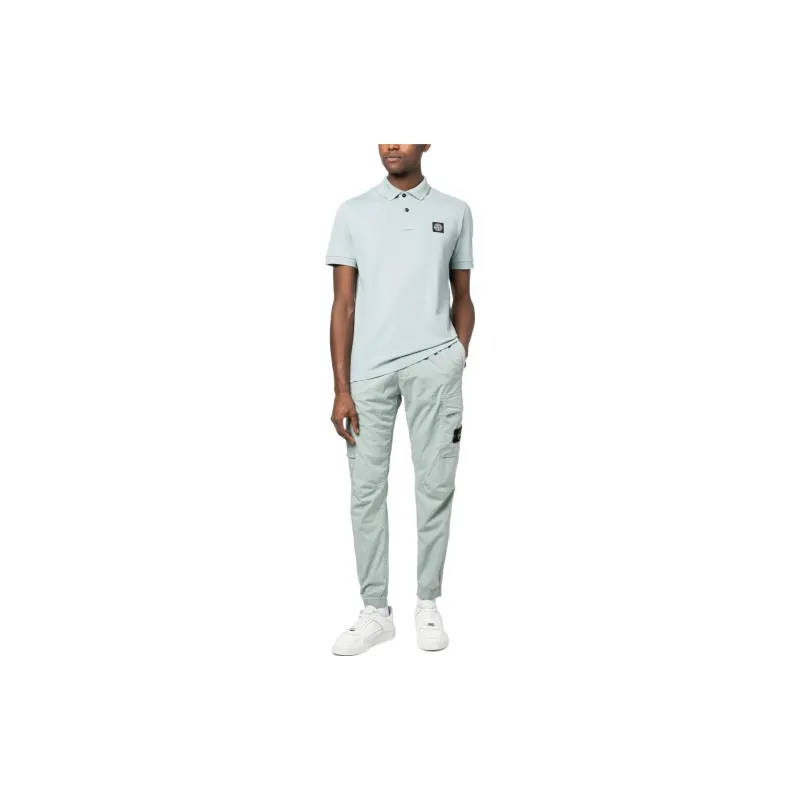 STONE ISLAND Polo Shirts Men Sky Blue-1