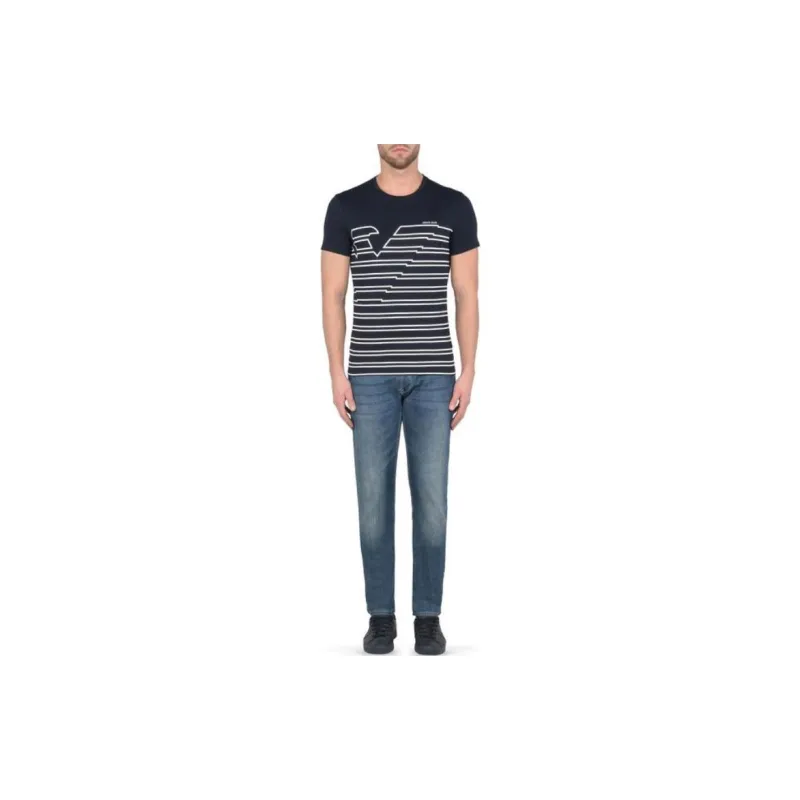 ARMANI JEANS T Shirts Men Marine Blue-1