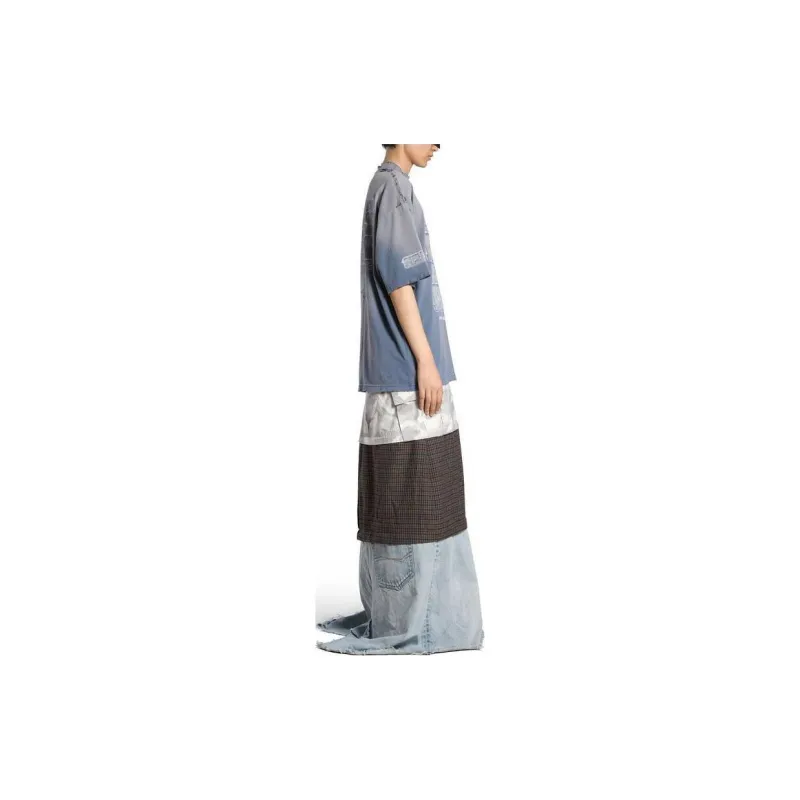 Balenciaga T Shirt Loose Fit Style Unisex Blue-5