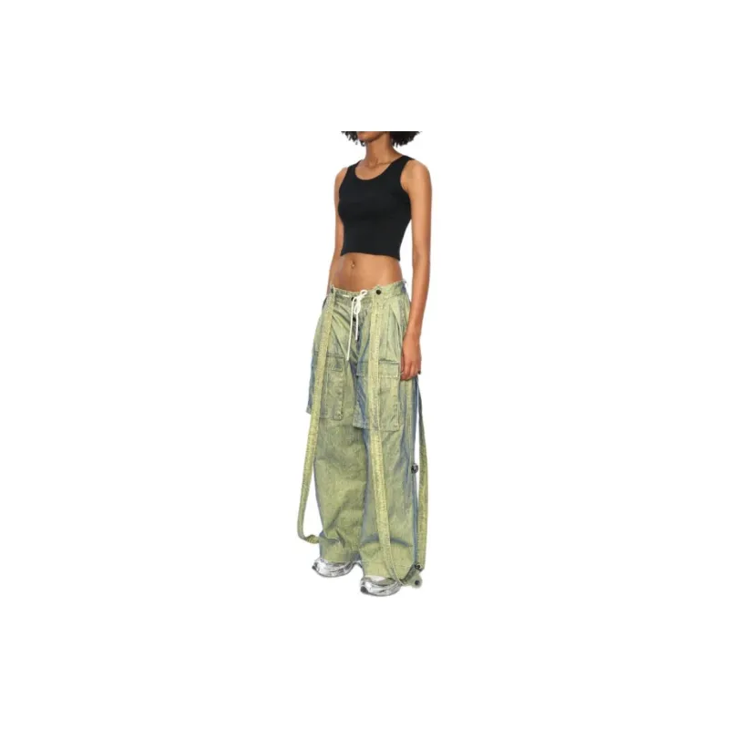 FRIED RICE Casual Pants Unisex Green-2