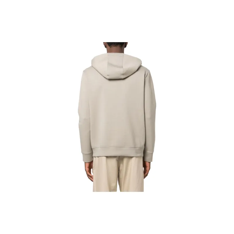 EMPORIO ARMANI Double jersey Zip up Hooded Sweatshirt With Embossed Embroidered Ea Logo-2