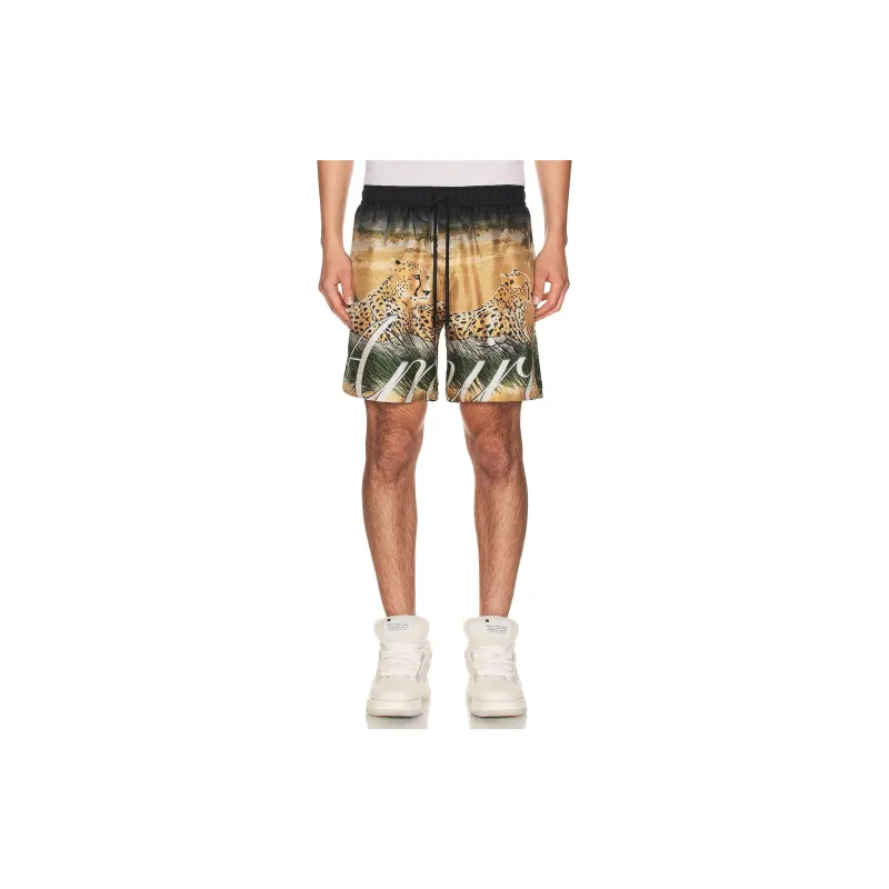 AMIRI Cheetah-print Silk Shorts-3