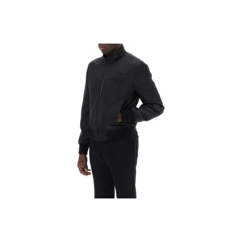 BALMAIN Logo Embroidered Zipped Bomber Jacket-1