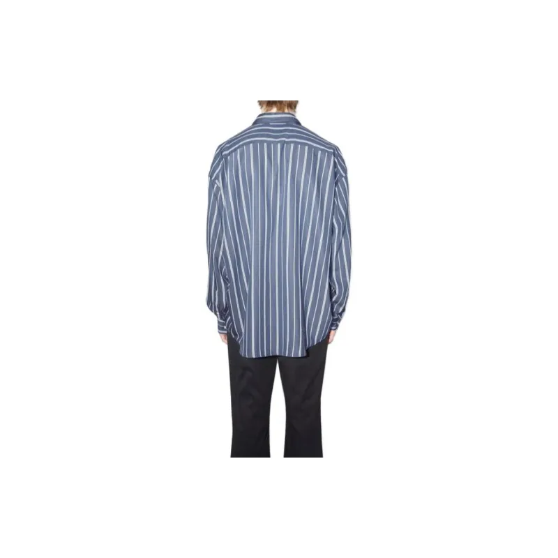 Acne Studios Logo Embroidered Striped Shirt-3