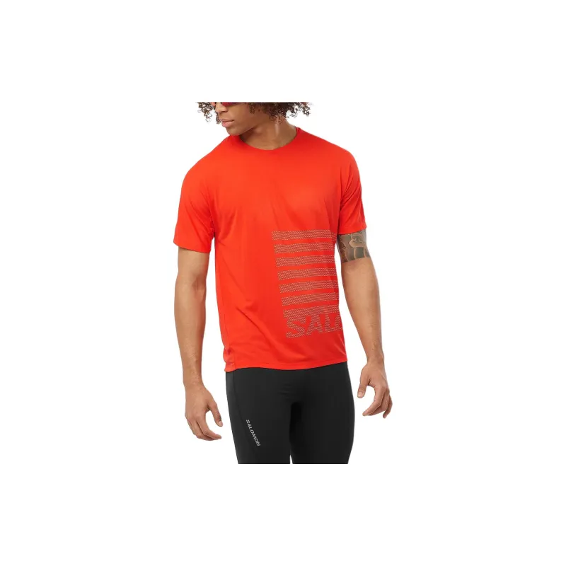 SALOMON SENSE AEROGRAPHIC T Shirt Men's Cherry Tomato/Rainy Day-1