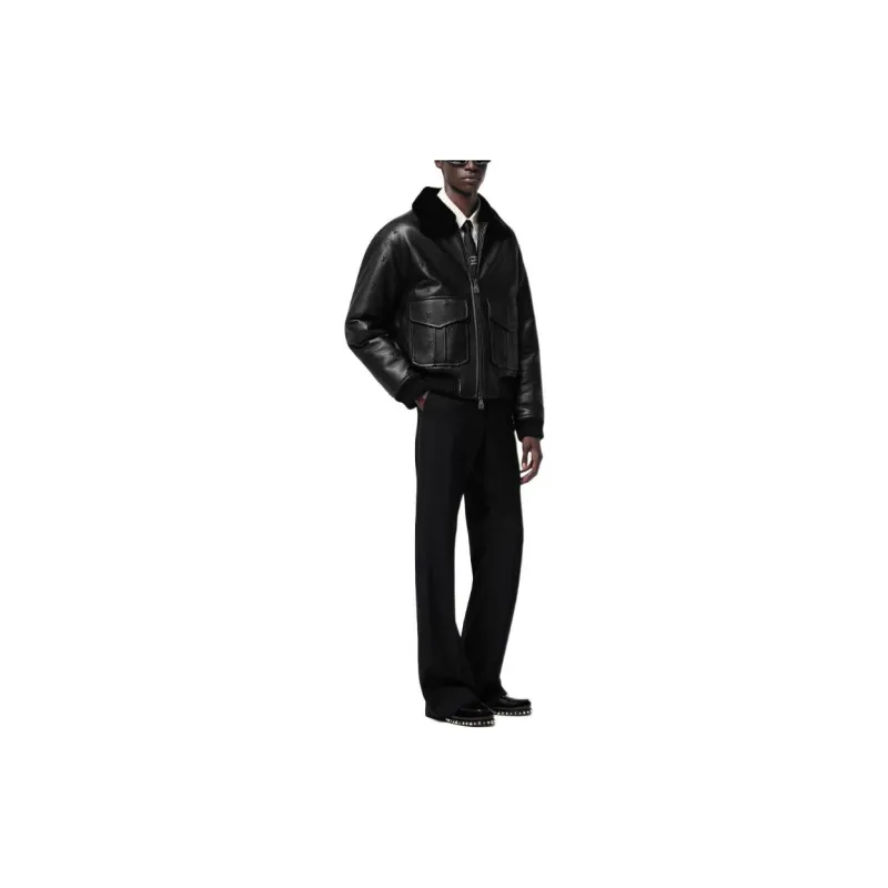 LOUIS VUITTON SS24 Leather Jacket Men's Black-2