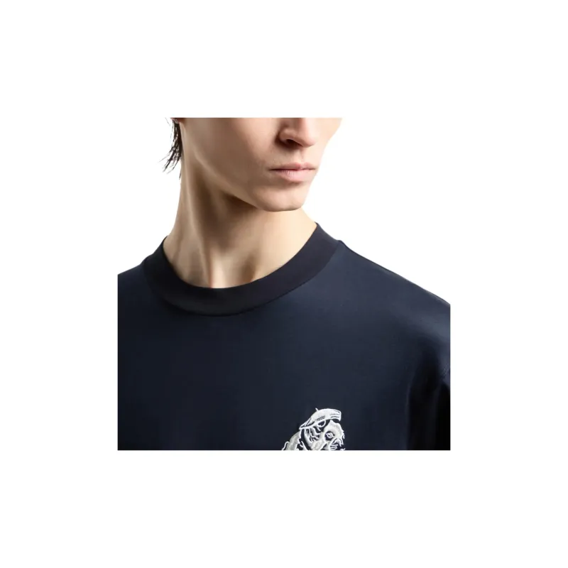 EMPORIO ARMANI Lyocell Blend jersey T shirt With French Bulldog Embroidery-5