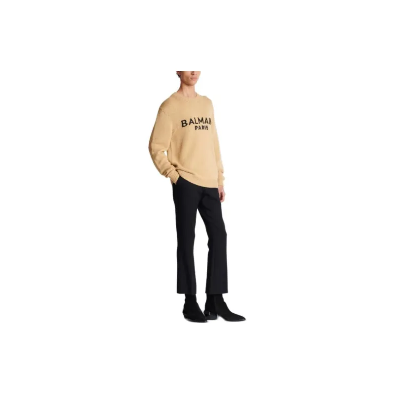 BALMAIN Jacquard Logo Crewneck Sweater-5