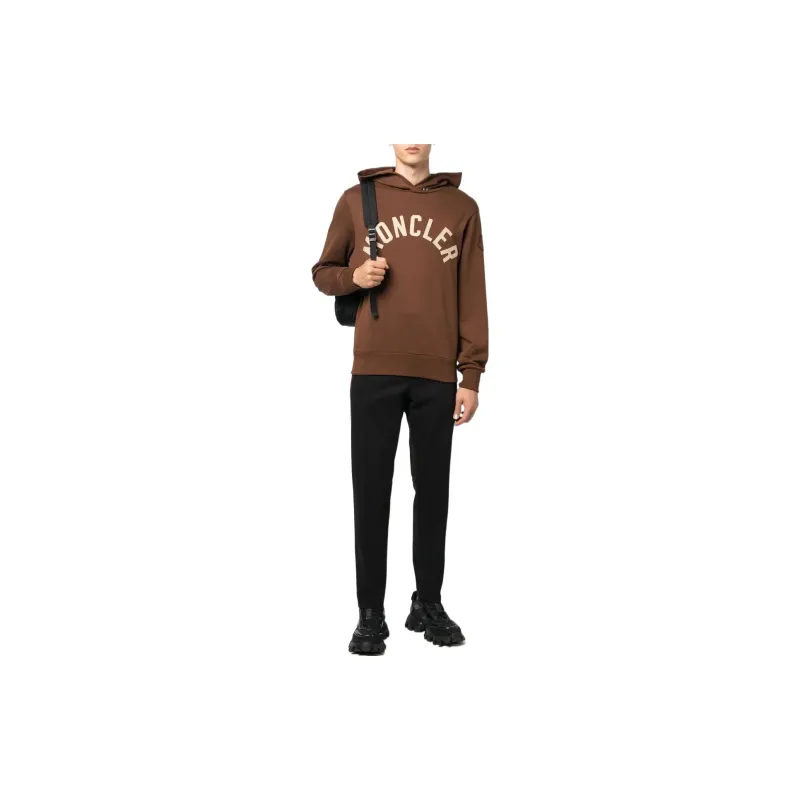 Moncler Curved Logo Plush Cotton Hoodie-1