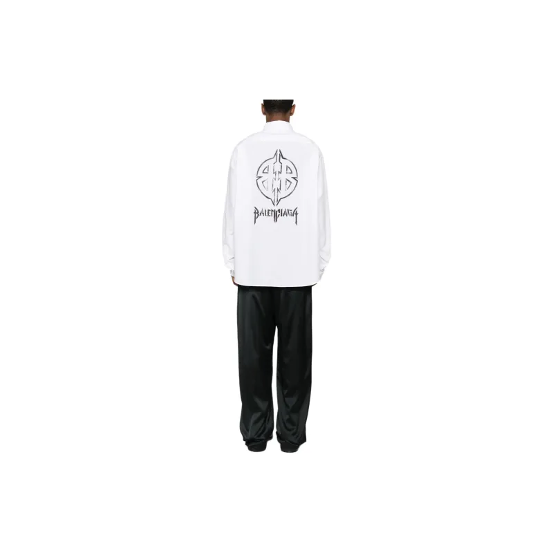 Balenciaga Bb Logo Printed Long Sleeved Shirt-2