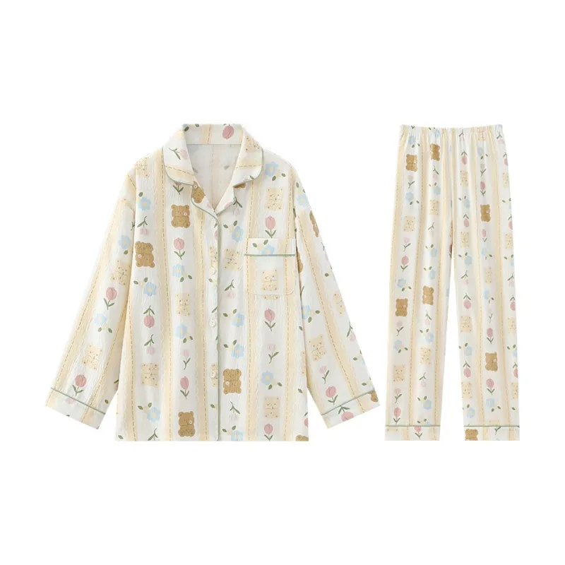 Lan Miao Pajama Set Women's Apricot-0
