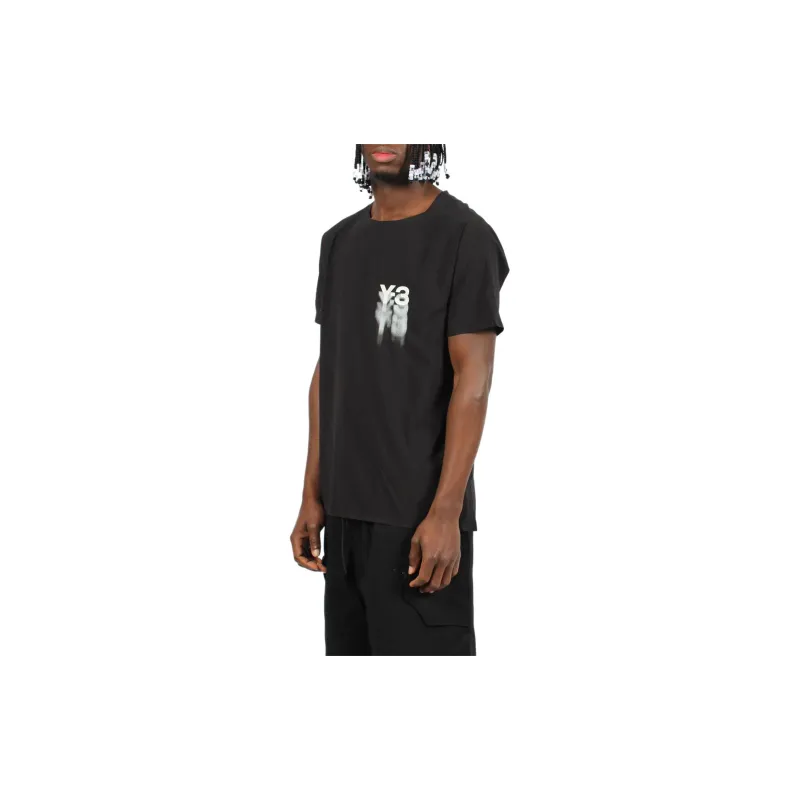 Y-3 Logo-print Perforated T-shirt-3
