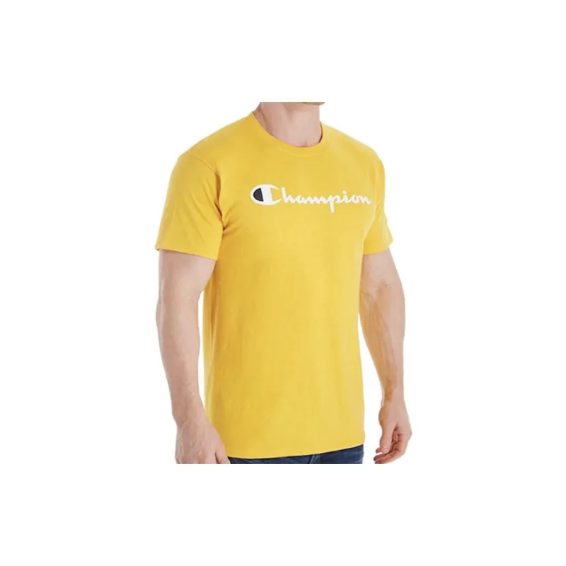 Champion T Shirts Unisex Sky Blue+Gold-1