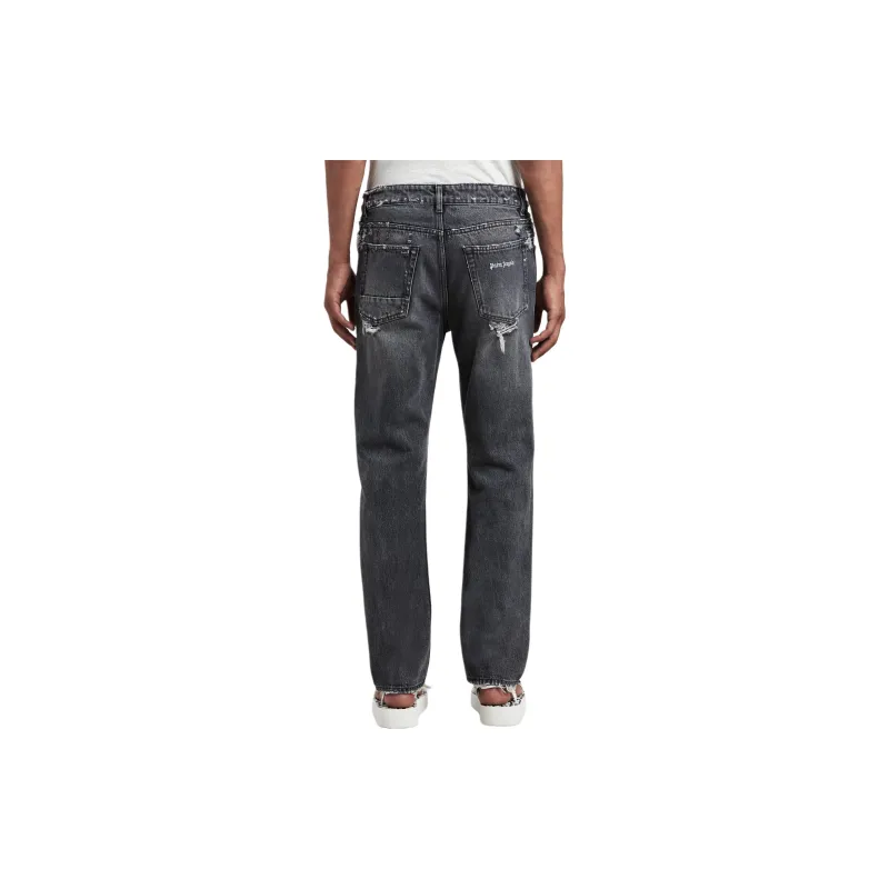 PALM ANGELS Ripped Detailed Straight Leg Jeans-3