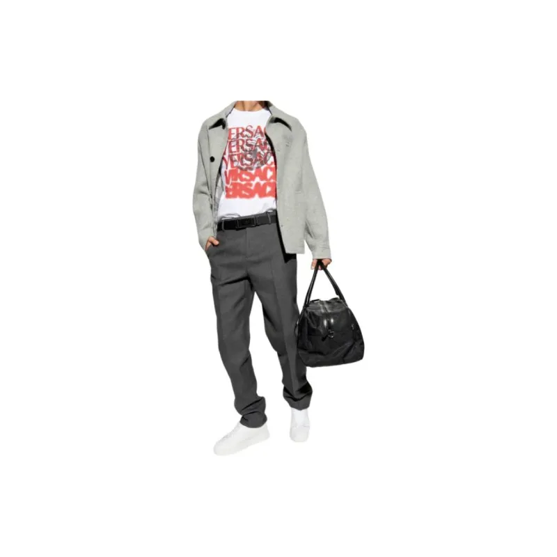 VERSACE Logo Printed Crewneck T Shirt-1