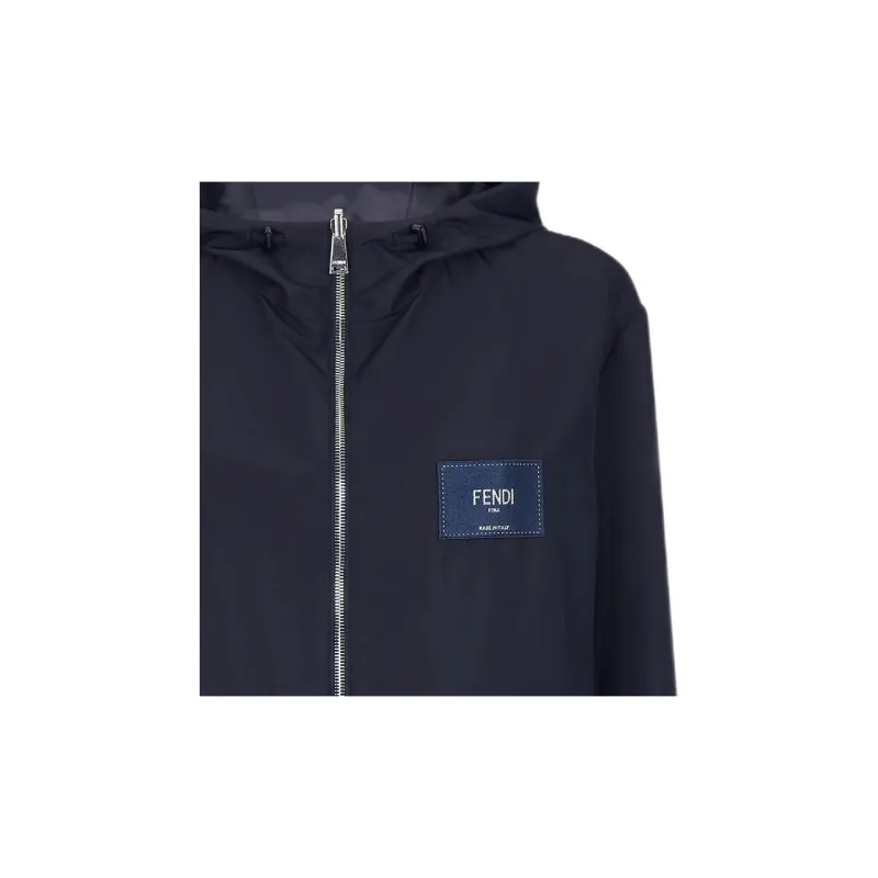 FENDI Reversible Logo patch Hooded Jacket-5